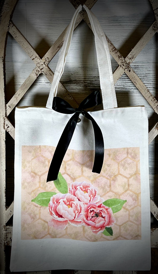 Peonies and Bees Tote